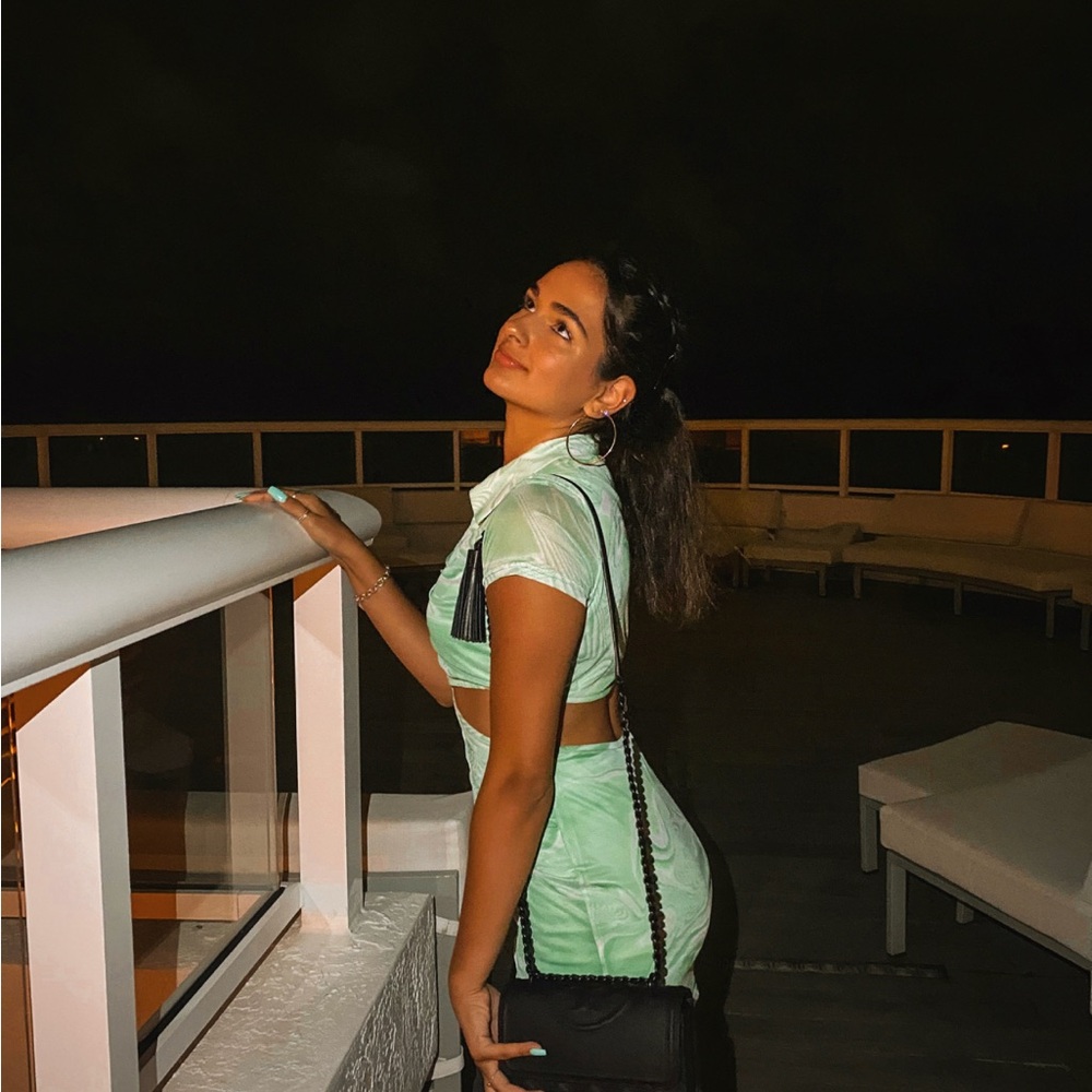 NIA Green Cutout Mini Dress